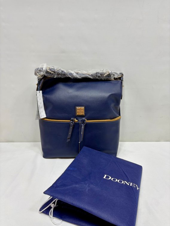 Dooney & Bourke Callie Navy Blue Pebbled Leather Shoulder Bag