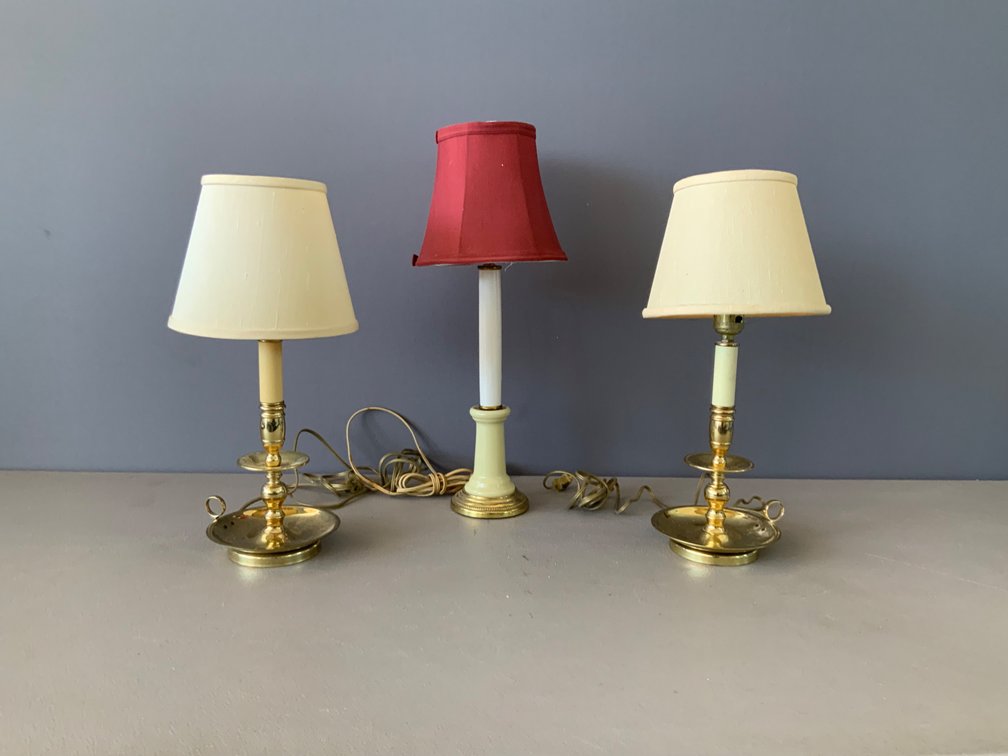 Candlestick-Style Electric Table Lamps with Shades
