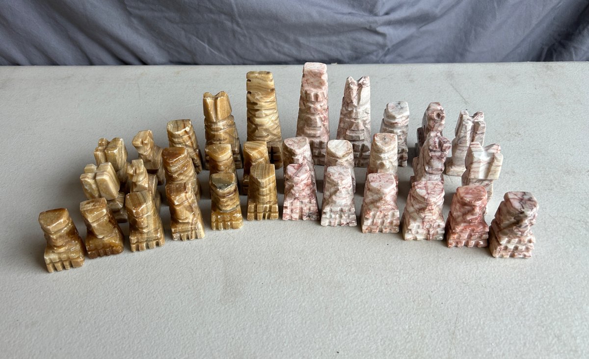 Carved Stone Chess Set