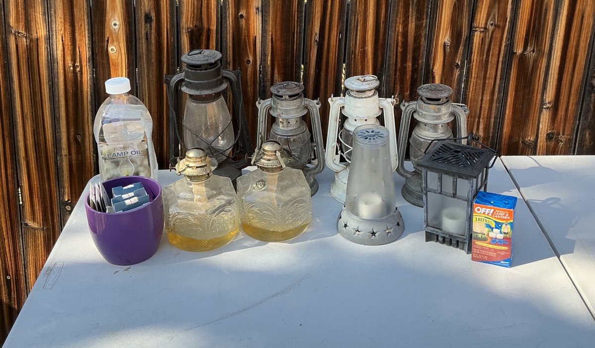 Lanterns and Glass Oil Lamps