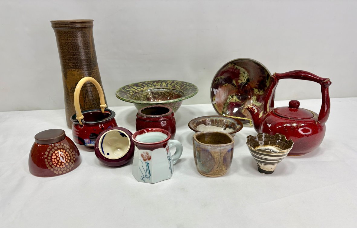 Studio Pottery Teapot, Vase, Bowls, and More