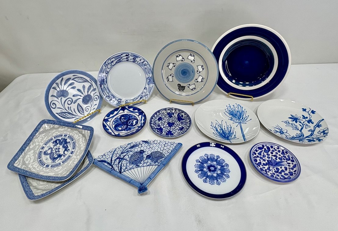 Blue and White Ceramic Plates, Dishes