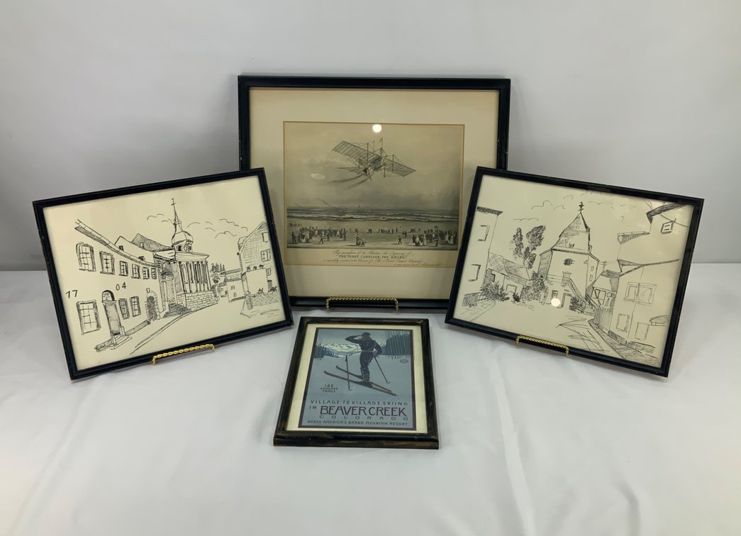 Framed Art Prints and Architectural Ink Sketches
