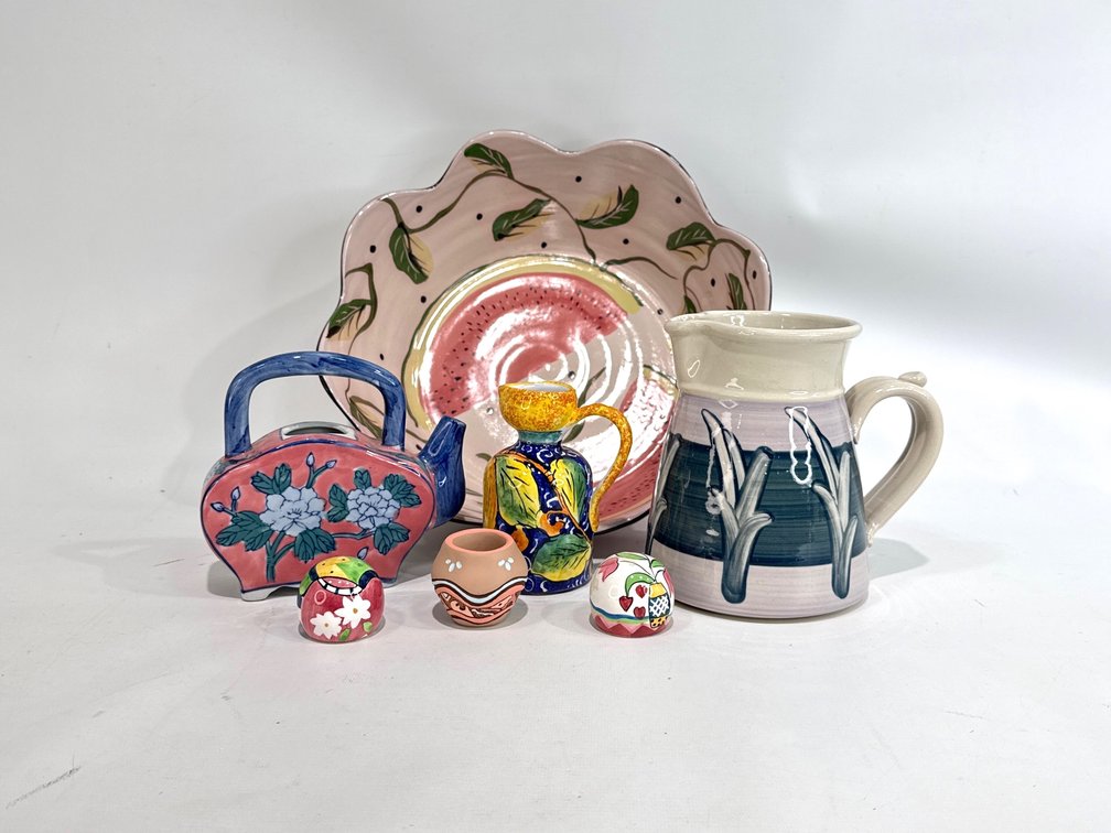 Ceramic Bowl, Pitchers, Novelty Teapot, and More