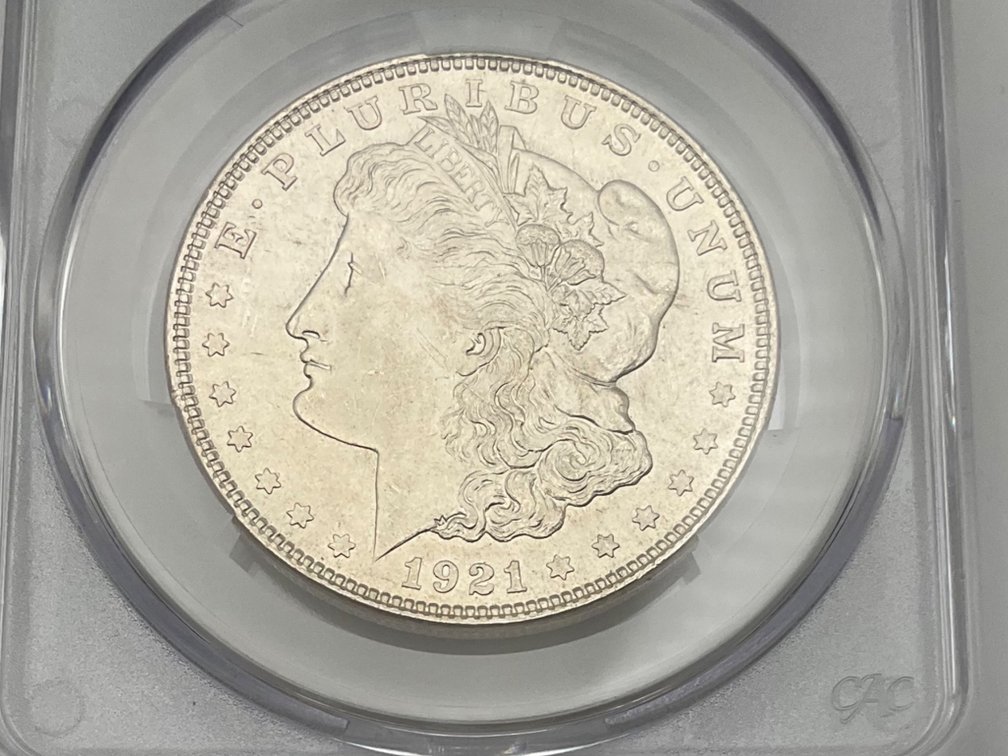 1921 Morgan Dollar CAC AU58