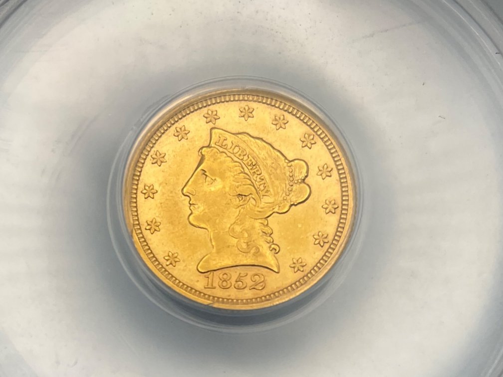 1852 US Gold $2.50 Liberty ANACS EF45