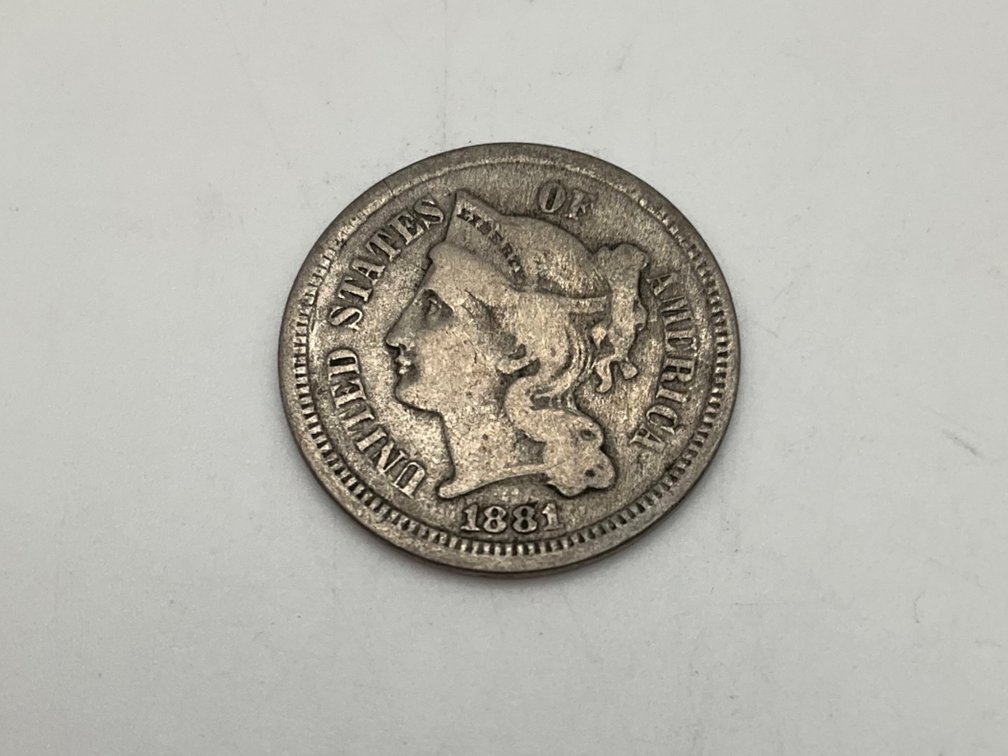1881 US 3 Cent Nickel