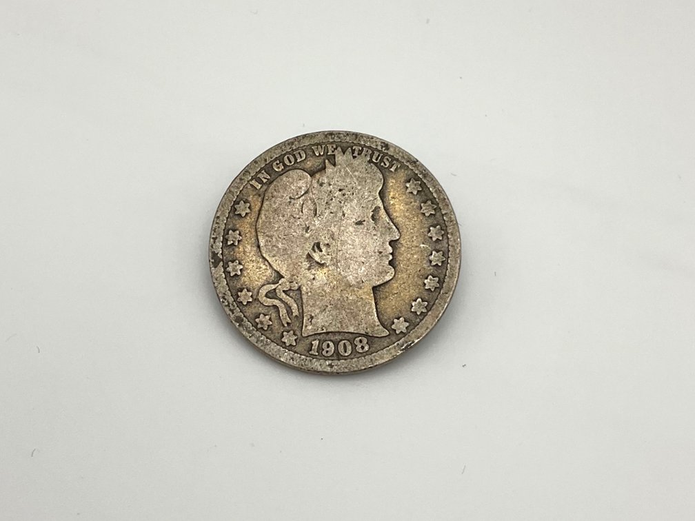 1908-O US Silver Barber 25c