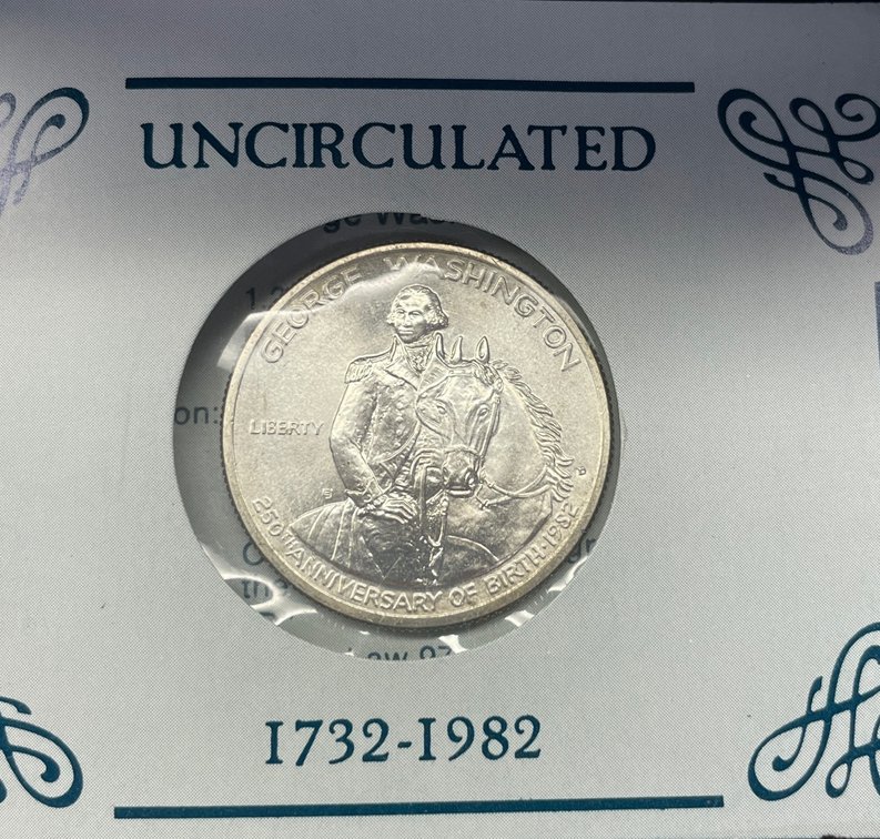 1982 Uncirculated George Washington Silver Commemorative Half Dollar