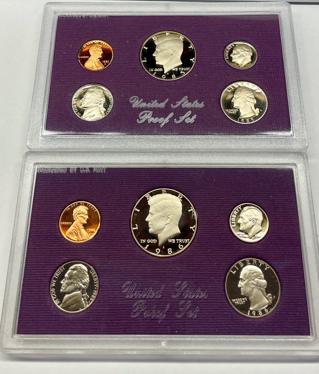 1985 and 1986 US Mint Proof Sets