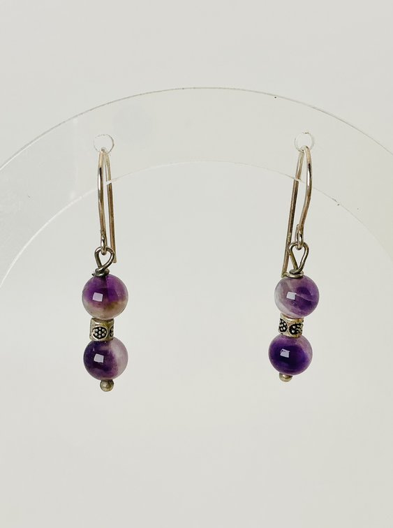 Silver Iolite Dangle Earrings