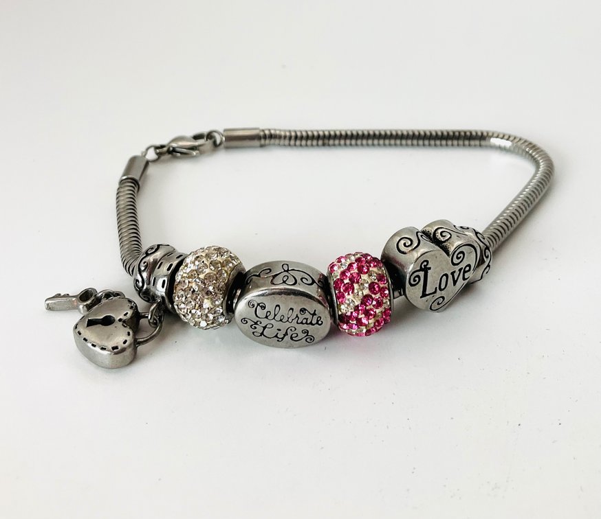 Hallmark Stainless Steel "Love" Charm Bracelet