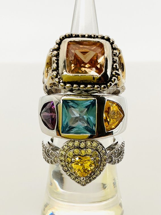 Topaz and Tourmaline Ring With Other Fashion Rings