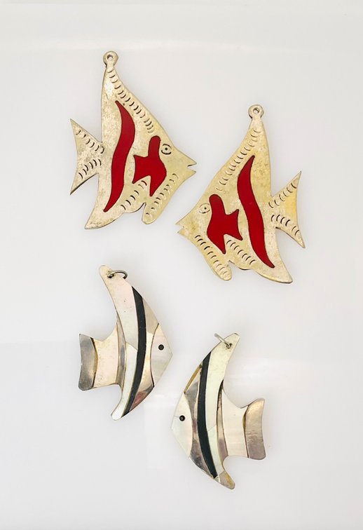Silver Tone Fish Pendants