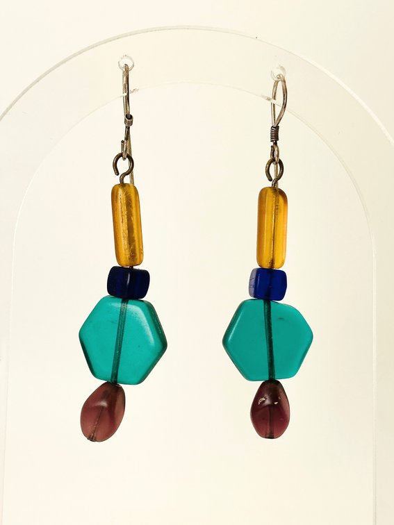 Sterling Silver Milk Beads Dangle Earrings