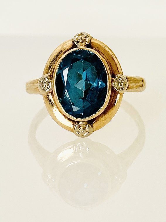Blue Topaz 10K Gold Ring