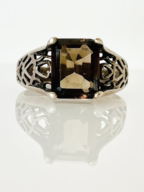 Smoky Quartz Silver Ring