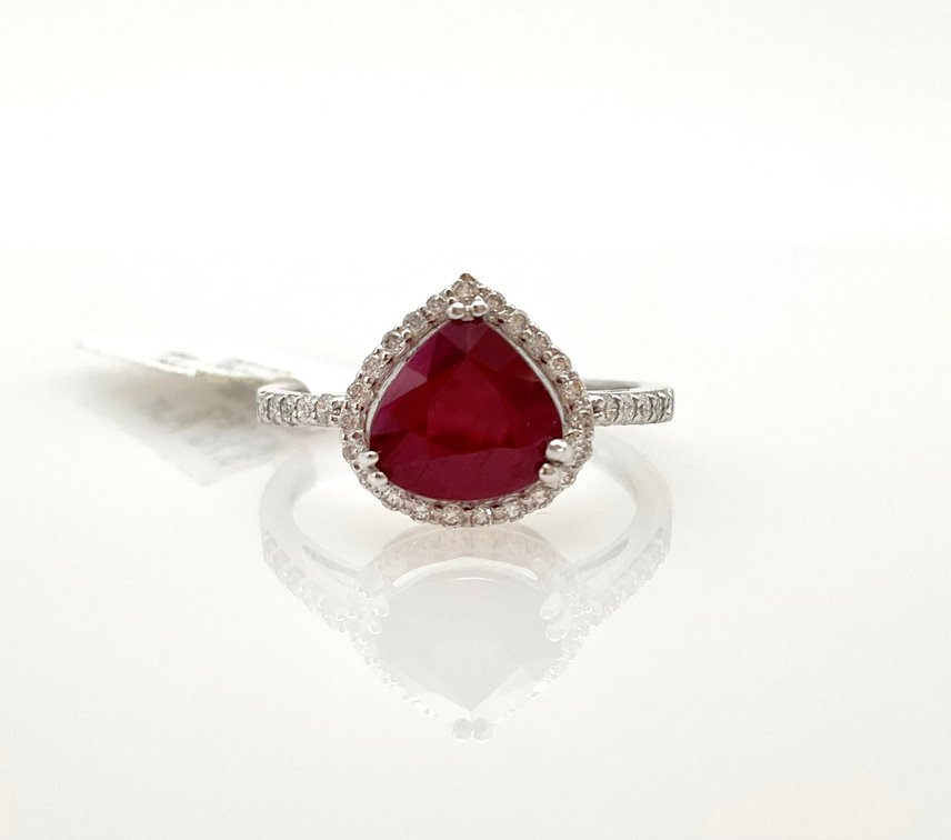 Platinum Ruby and Diamond Ring