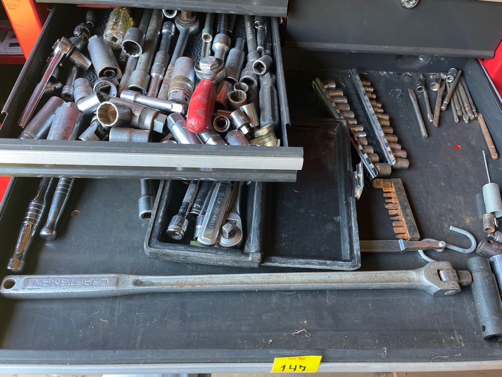 Lot of various sockets, socket extension pieces, various bits, & more