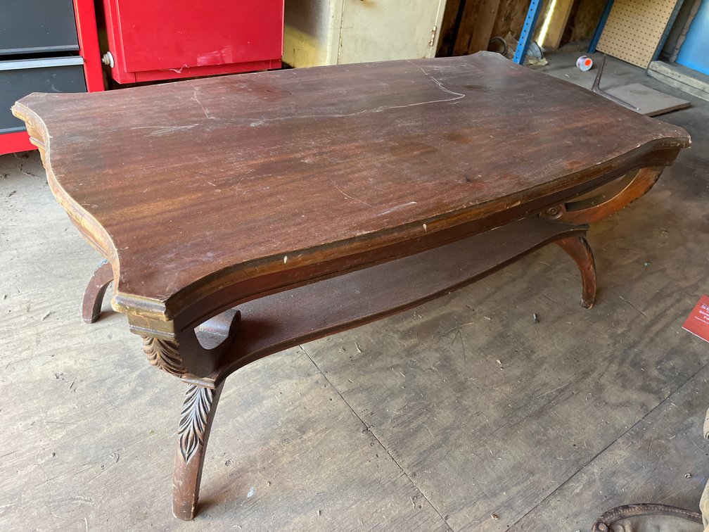 Vintage solid wood Duncan Phyfe style coffee table