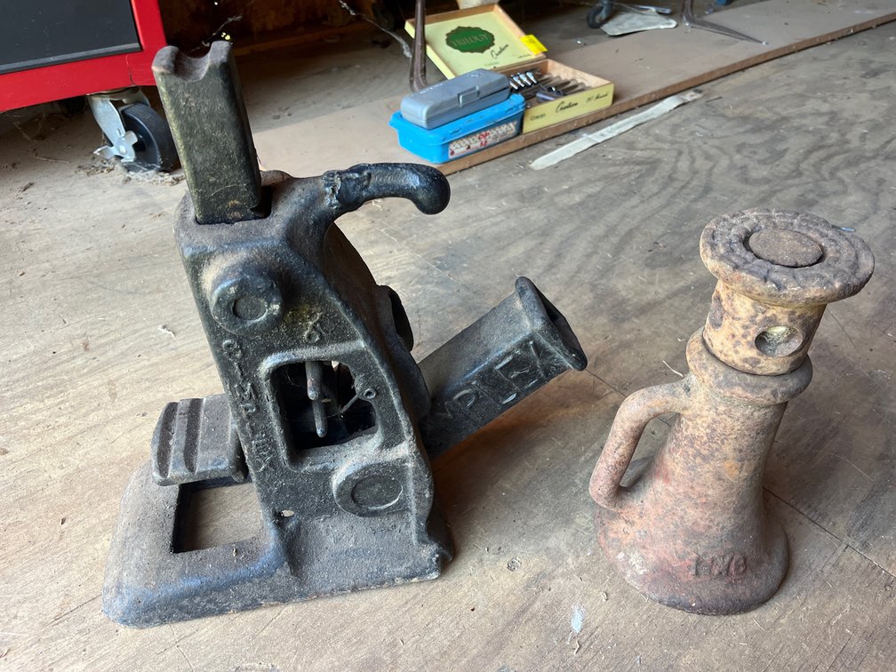 Vintage rail road jack & screw jack
