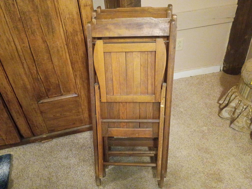 Vintage Slat Wood Folding Chairs