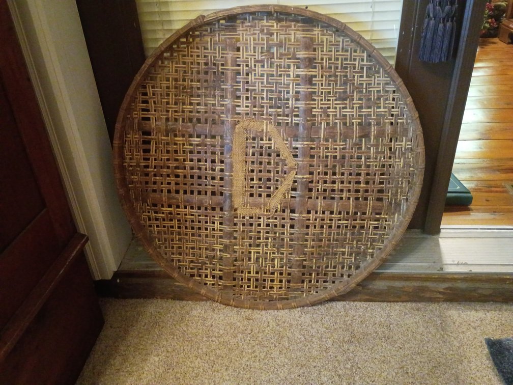 Vintage Asian Bamboo Winnowing Basket Wall Art