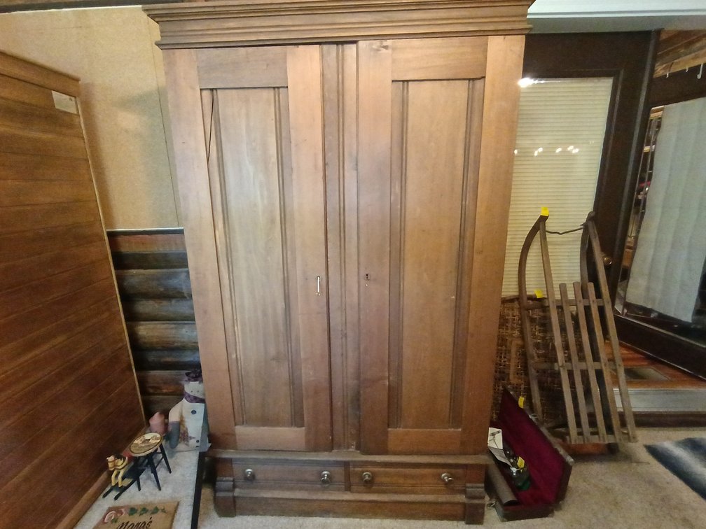Vintage Walnut Knock- Down Armoire