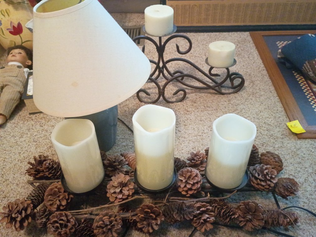 Decorative Candle Holders and Small Lamp
