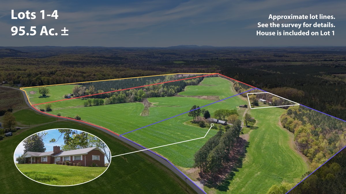 TRACTS #1,2,3,4 COMBINED- 95.5 ACRES, BRICK HOUSE, & SINGLE WIDE TRAILER