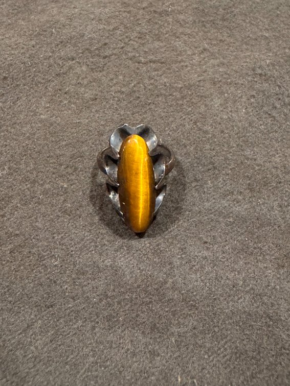 Amber Ring Marked 925 Sterling Silver