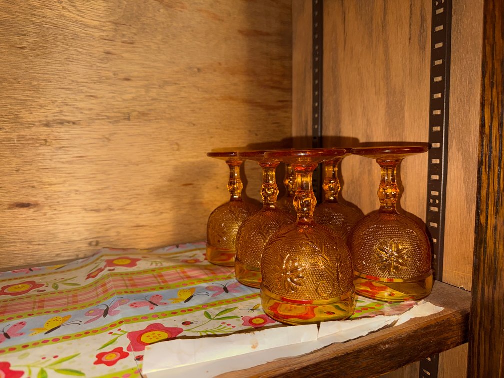 Lot of 6 Amber GlassWare