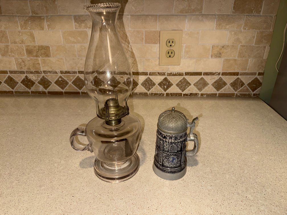 Oil Lamp & Beer Stein