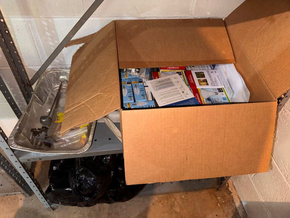 Box Of Light Bulbs & More