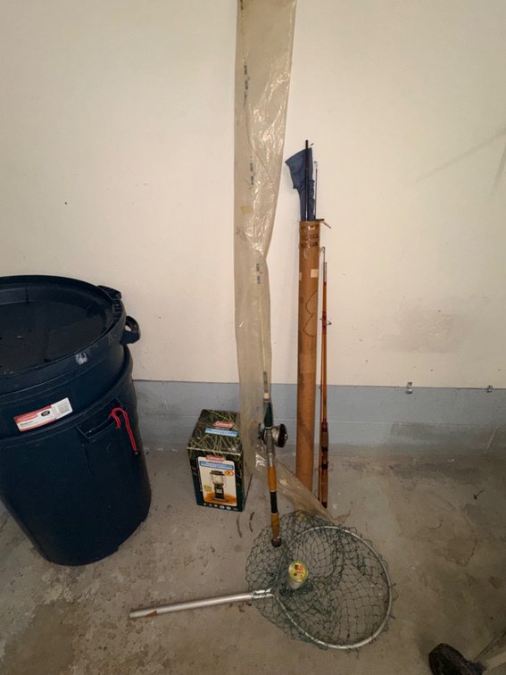 Fishing Poles, Coleman Lantern in box & More