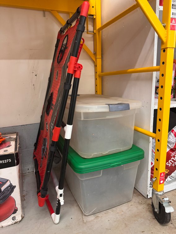 2- Empty Totes & Corn Hole Board