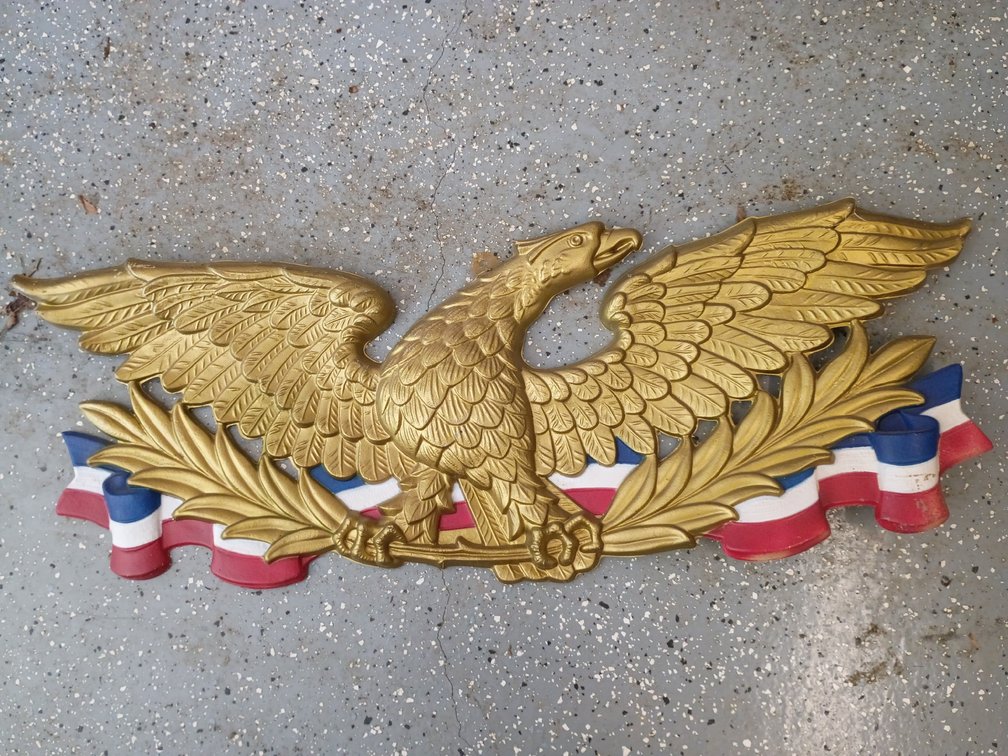 Plastic Eagle and Flag Decoration