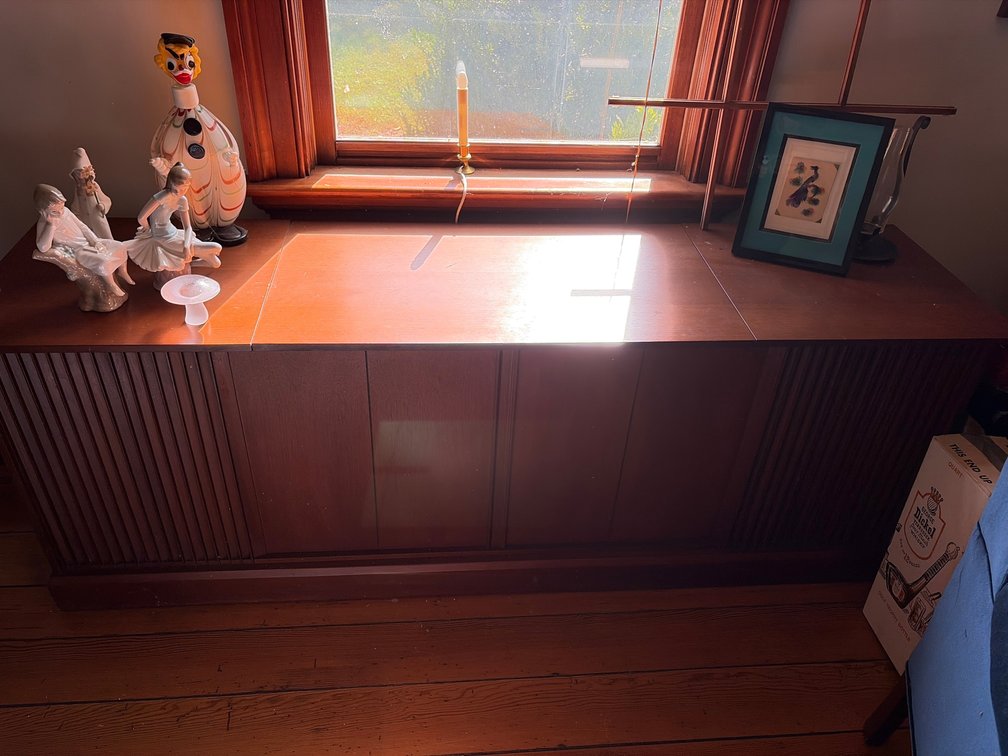 Vintage Wooden Vinyl Record Stereo Cabinet