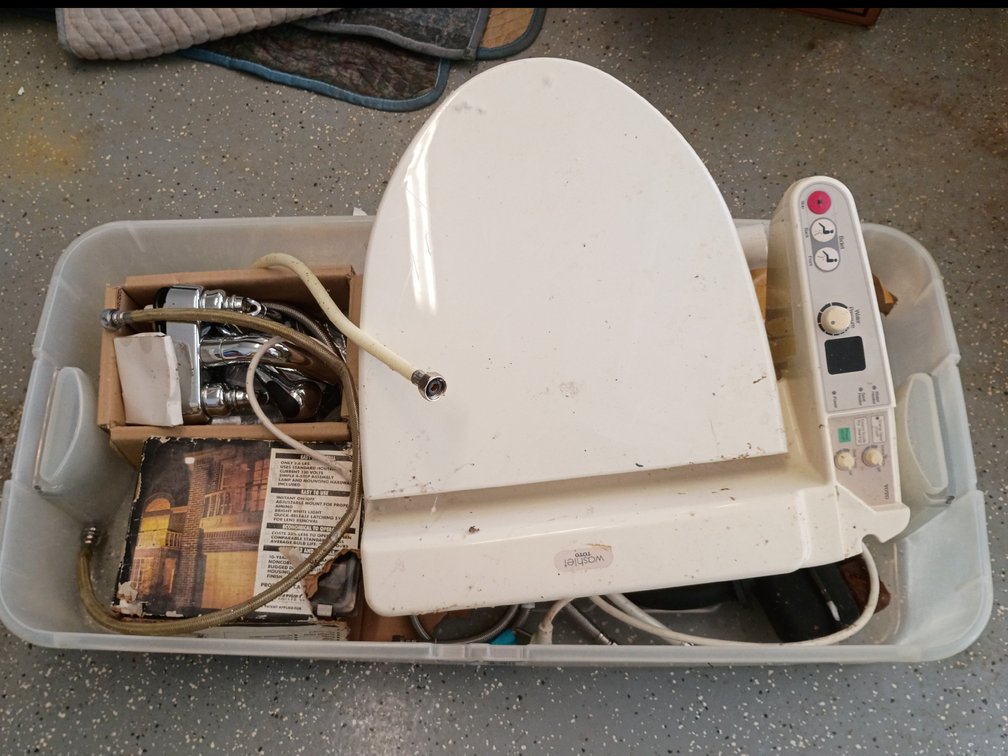 Box Lot of Misc Plumbing Parts and Bidet