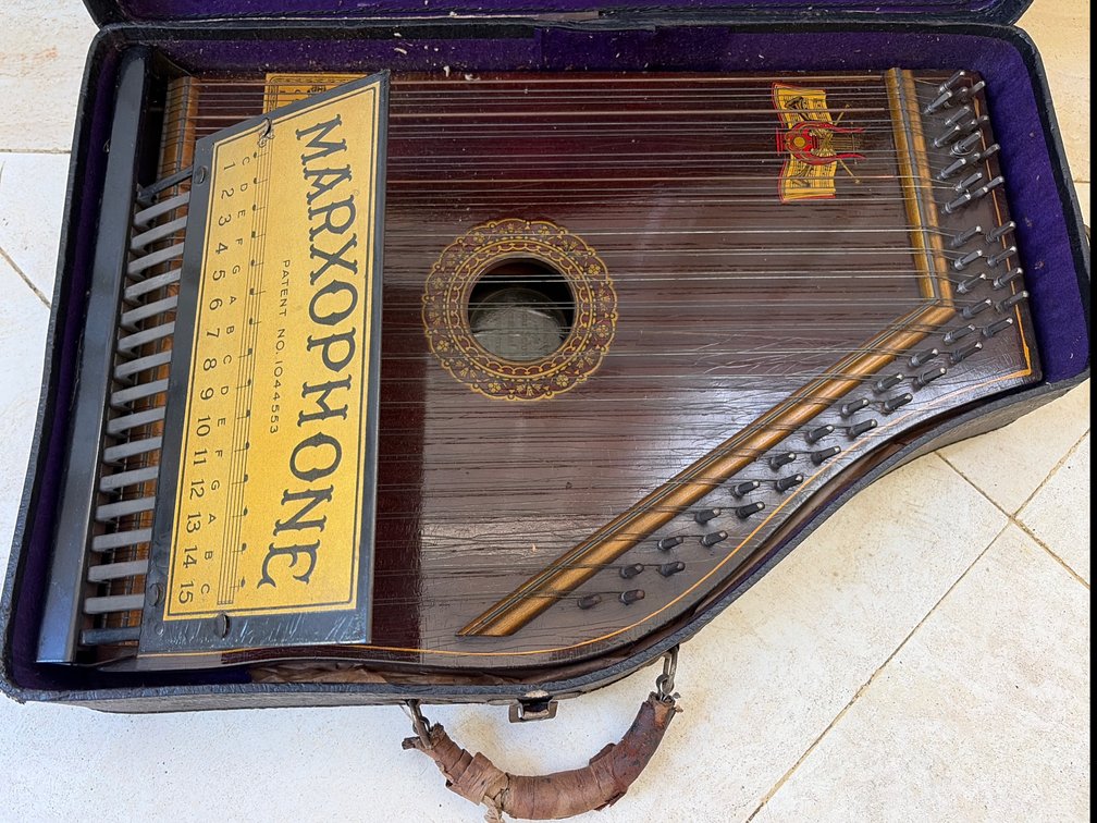 Antique Oscar Schmidt Chord Zither with Hard Shell Case