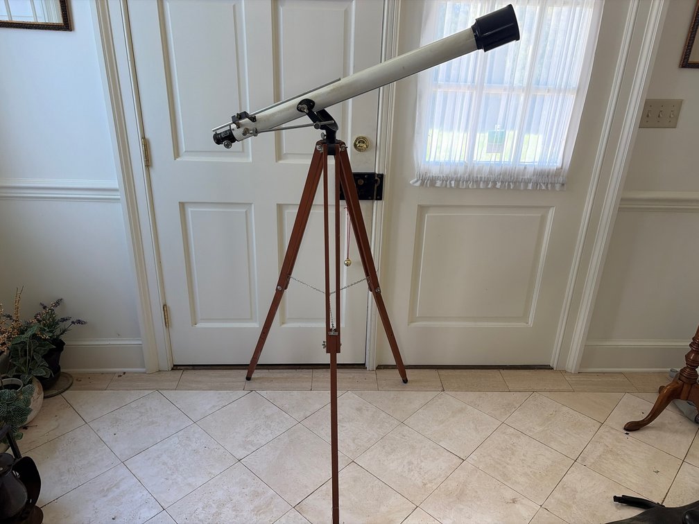 Vintage Sears 79-24322 60mm Refractor Telescope with Wooden Stand