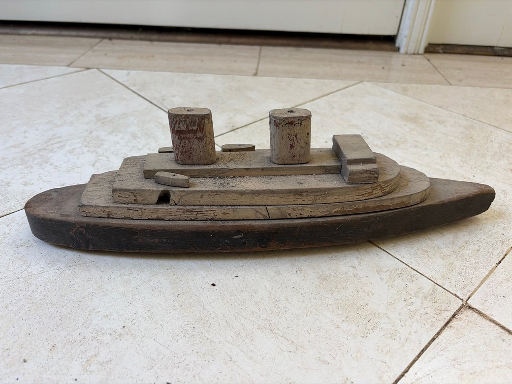 Antique Wooden Toy Boat