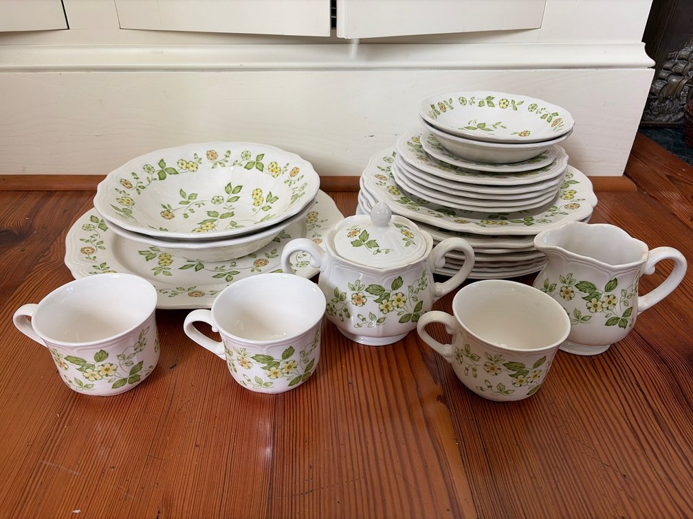 Vintage Ironstone Petite Floral Dinnerware Set