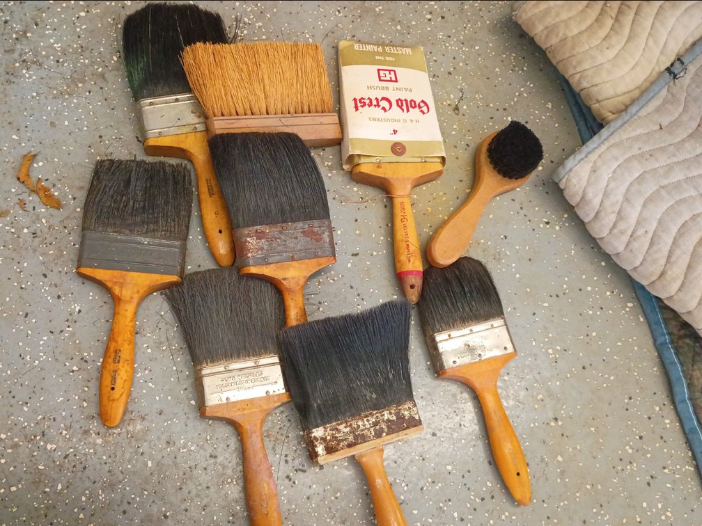 Lot of Used Paint Brushes