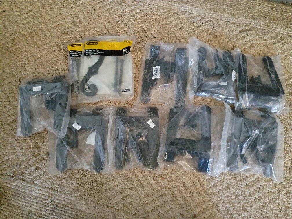 Lot of Blind Gate Hinges and Hold Backs