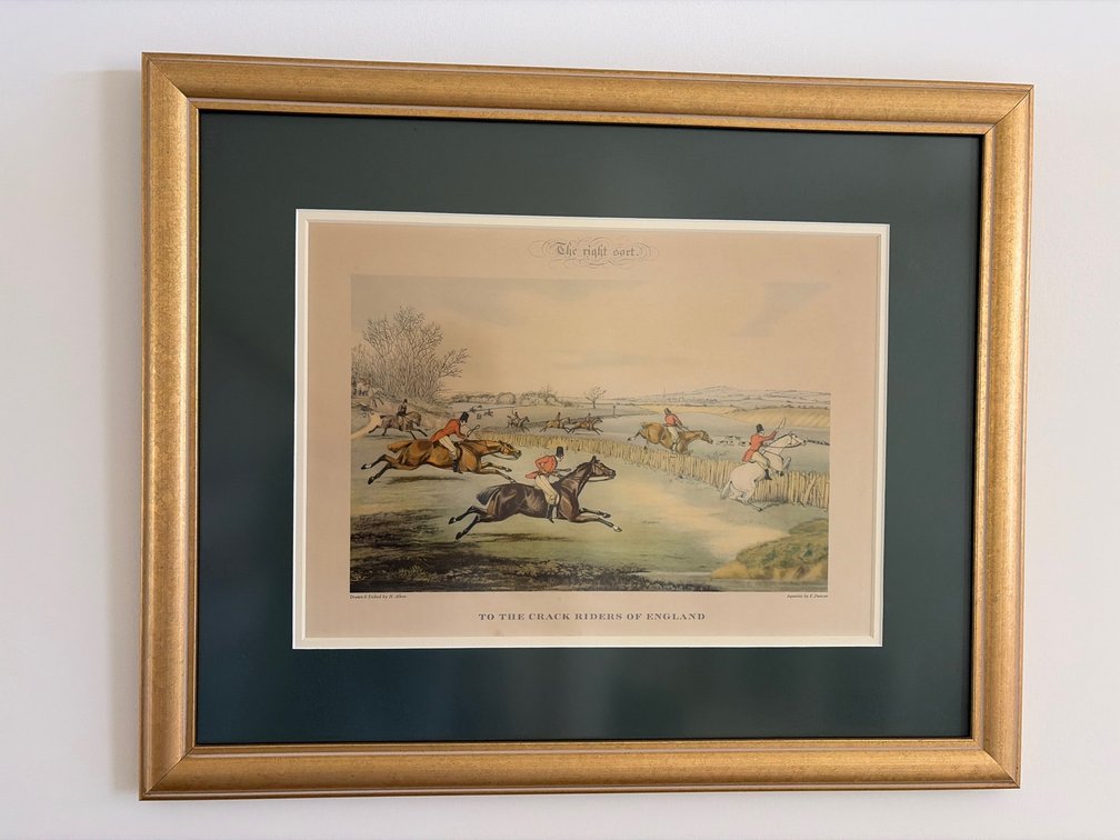 Gold Framed “To The Crack Riders of England” Artwork by H. Allen