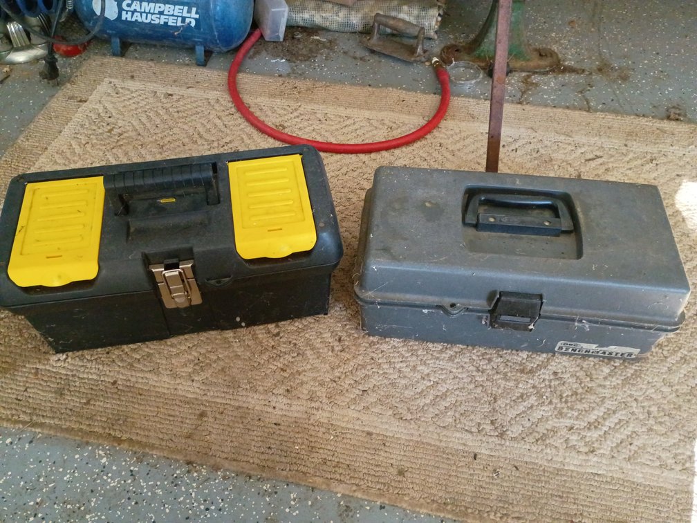 Lot of 2 Plastic Toolboxs and Contents