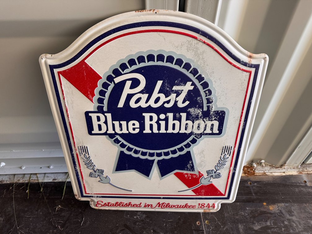 Pabst Blue Ribbon Metal Beer Sign