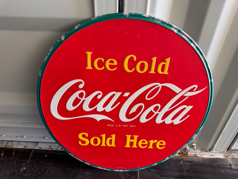 Ice Cold Coca-Cola Sold Here Metal Sign