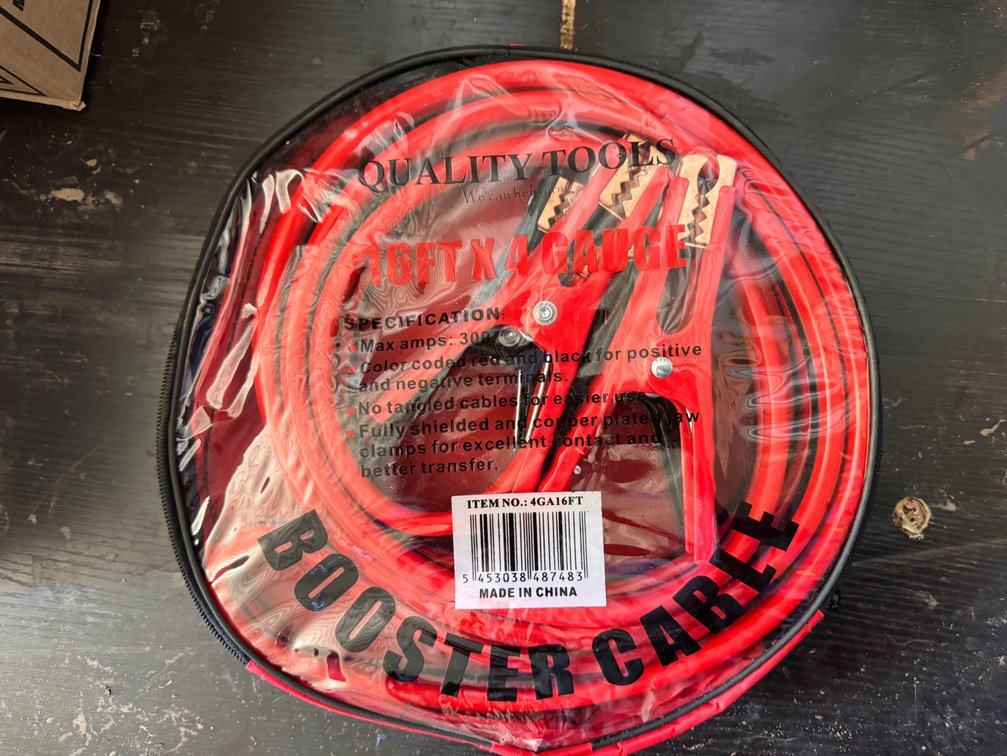 New In Package  16’ x 4 Gauge Jumper Cables